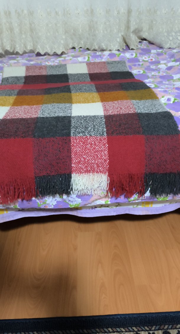 Çok Renkli Ekose Desenli atkı/ şal - Görsel 3