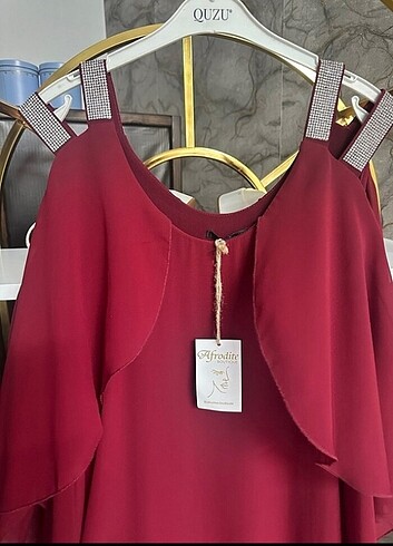 44/46 beden bordo abiye sıfır  - Görsel 2