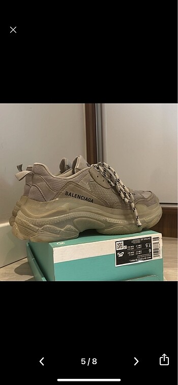 38 Beden Balenciaga Triple S 38 Numara Spor Ayakkabı