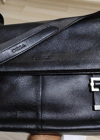 Desa Siyah Parlak Buckle'lı Erkek Evrak Çantası