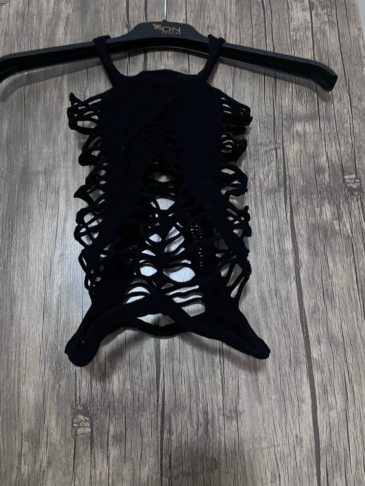 Uzun Siyah Gotik Desenli vücut çorabı - Görsel 3