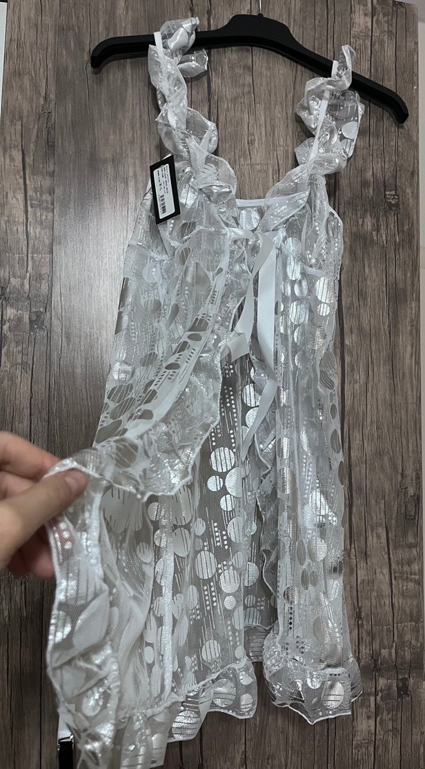 Nakışlı, Uzun, Kolsuz fantezi Kadın Gecelik - Görsel 2