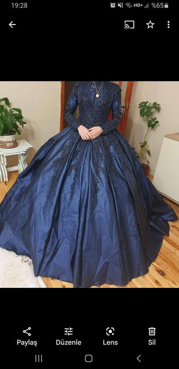 Lacivert Nişan elbisesi kına elbisesi - Görsel 3