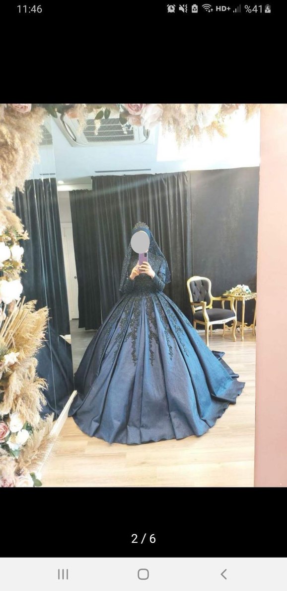 Lacivert Nişan elbisesi kına elbisesi - Görsel 2