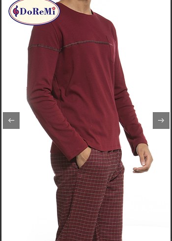 Bordo Erkek Uzun Kollu Regular Fit Pijama - Görsel 4