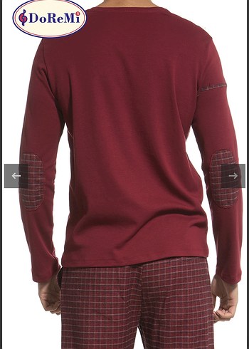 Bordo Erkek Uzun Kollu Regular Fit Pijama - Görsel 2