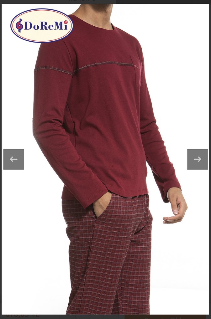 Bordo Erkek Uzun Kollu Regular Fit Pijama - Görsel 4