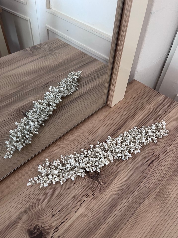 Boncuklu Bohem Kadın Saç Aksesuarı gelin tacı - Görsel 2