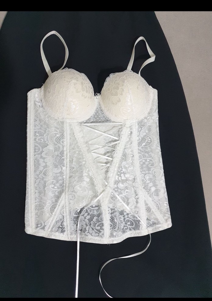 Beyaz Bohem Parisian Midi Büstiyer jartiyer üstü çoraplarıda var - Görsel 2