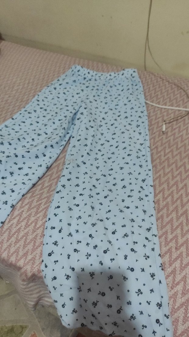 Yuksek bel bol paça pantolon kumaşı tril tril i - Görsel 2