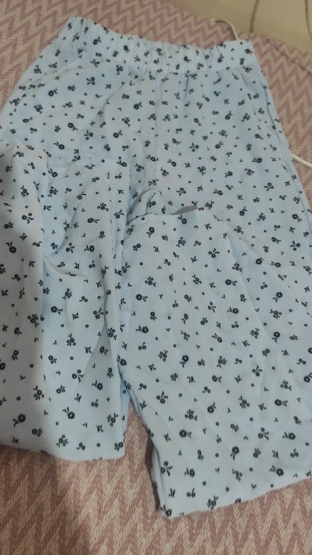 Yuksek bel bol paça pantolon kumaşı tril tril i - Görsel 3