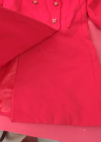 m Beden pembe Renk kırmızı Düğmeli Kadın Blazer Ceket