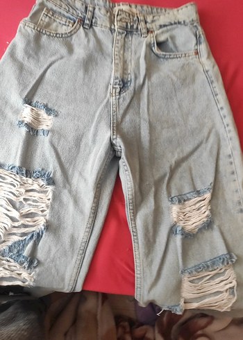 s Beden mavi Renk Zara Düğmeli Geniş Kesim i Kot Pantolon orjinal bol paca