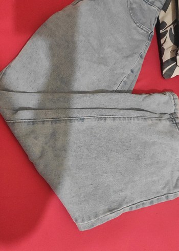 m Beden gri Renk Gri Bol Kesim Kadın Kot Pantolon