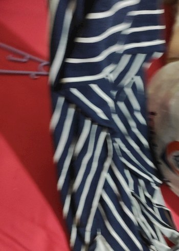 Mavi Çizgili uzun askılı elbise - Görsel 4