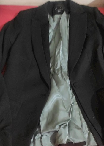 Siyah Kadın Düğmeli Blazer Ceket ve pantolonu yepyeni yüksek bel