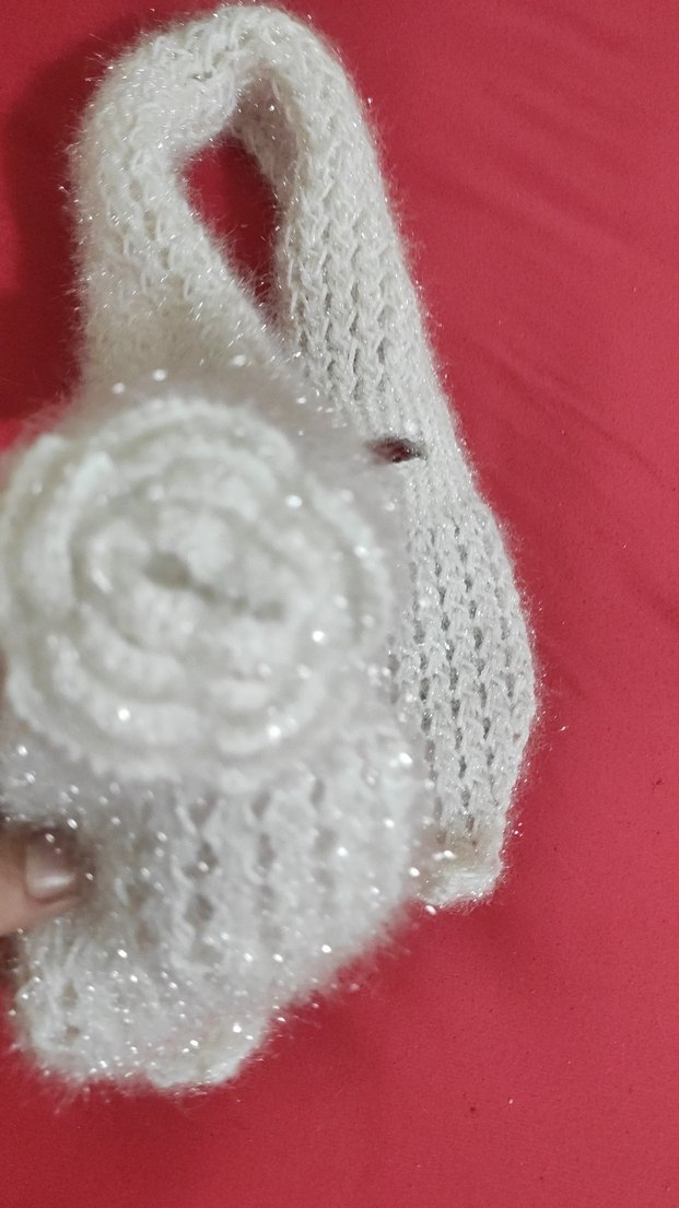 el örgüsü Kızlar için Beyaz Örgü Sıcak Terlik - Görsel 2