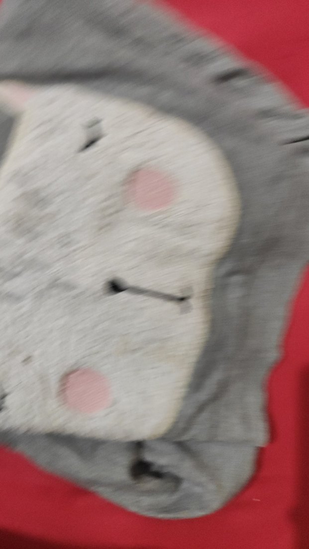 Gri Kedi Baskılı Peluş Detaylı Tişört - Görsel 5