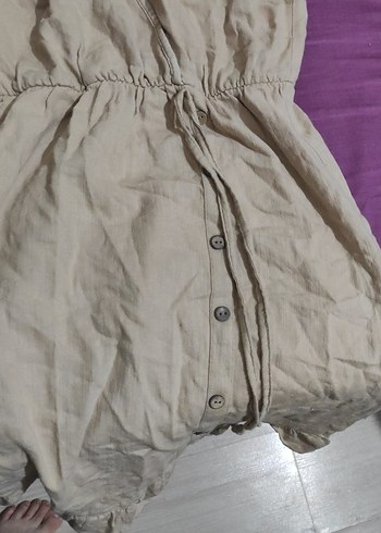 diz üstü keten elbise - Görsel 2