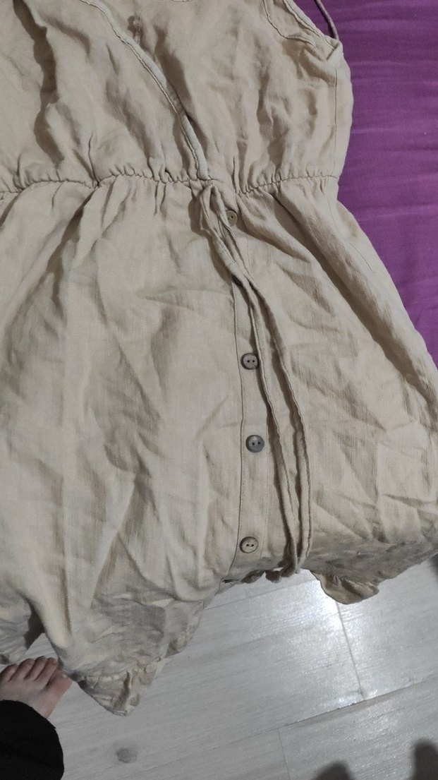 diz üstü keten elbise - Görsel 2