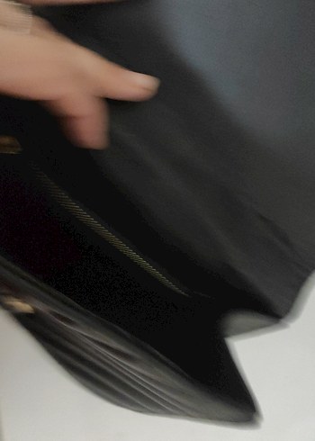 Zincir Detaylı Siyah Desenli Kadın kol ve el çantası Çantası - Görsel 10