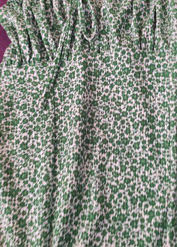 Yeşil Bağcıklı elbise diz altına iniyor boyu - Görsel 3