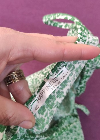 Yeşil Bağcıklı elbise diz altına iniyor boyu - Görsel 5