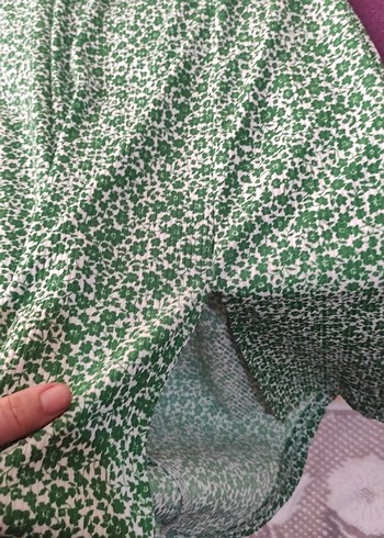 Yeşil Bağcıklı elbise diz altına iniyor boyu - Görsel 2