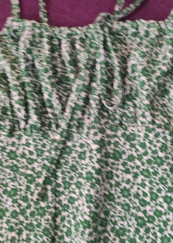 Yeşil Bağcıklı elbise diz altına iniyor boyu - Görsel 4