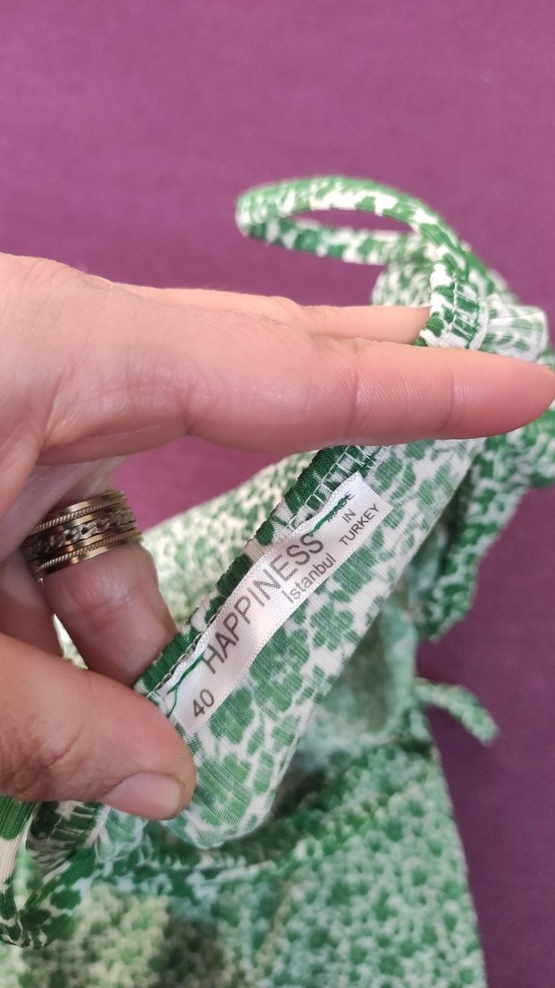 Yeşil Bağcıklı elbise diz altına iniyor boyu - Görsel 5