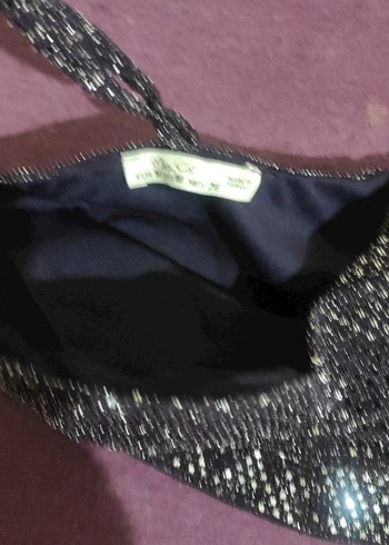 Kadın Payetli Mini crop esnek - Görsel 3