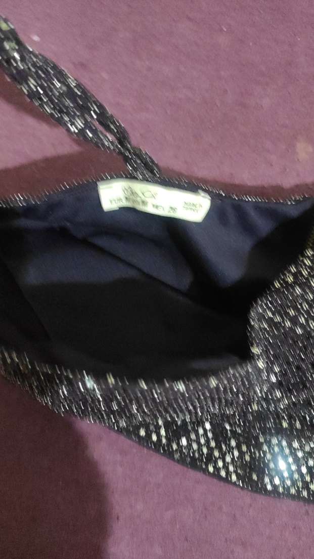 Kadın Payetli Mini crop esnek - Görsel 3