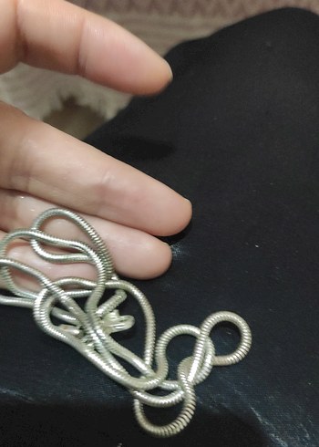 Gri Yılan Desenli Zincirli Kadın El Zinciri - Görsel 4