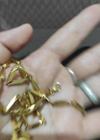 Kadın Parlak Altın Zincir Detaylı El Zinciri - Görsel 2