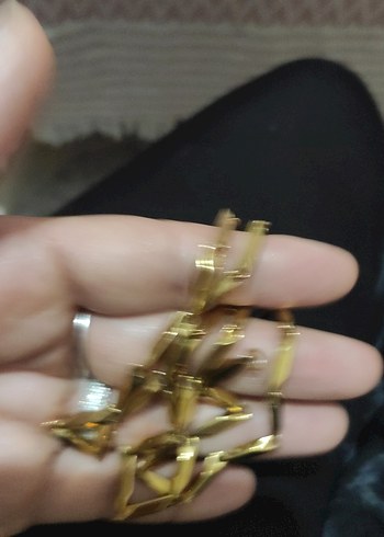 Kadın Parlak Altın Zincir Detaylı El Zinciri - Görsel 6