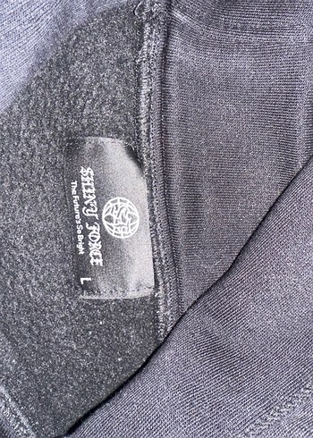 l Beden Siyah Kapüşonlu Fermuarlı Uzun Sweatshirt