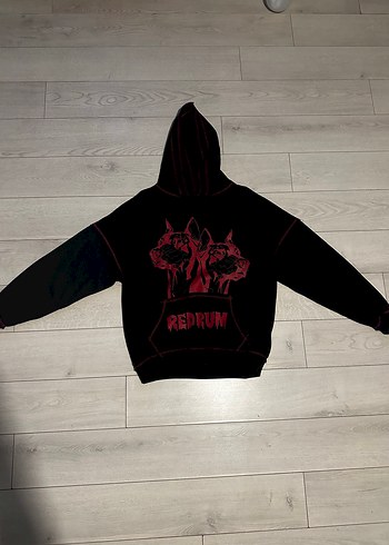 Kırmızı Kapüşonlu Erkek Sweatshirt