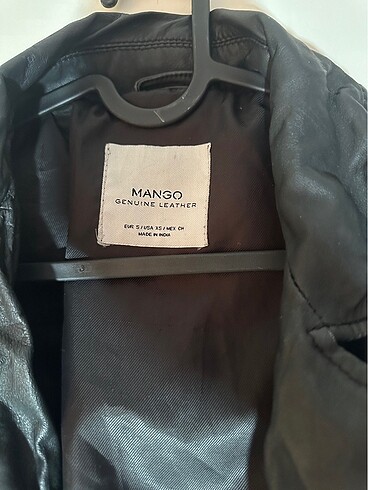 s Beden Mango deri ceket