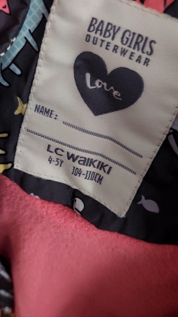 Kapüşonlu Baskılı Kız Yağmurluk - Görsel 2