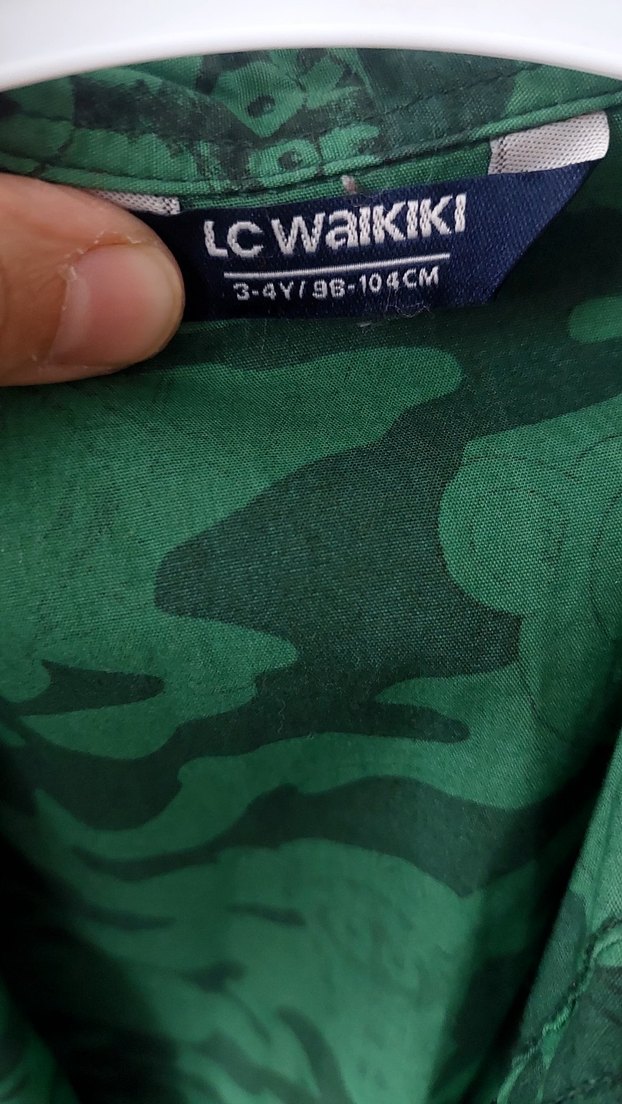 Erkek Çocuk Yeşil Kamuflaj Kısa Kollu Gömlek - Görsel 3