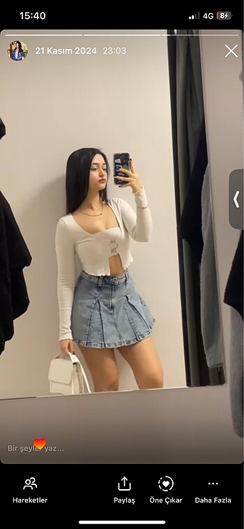 xs Beden mavi Renk H&M mini kot etek