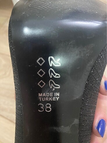 38 Beden siyah Renk Siyah simli topuklu ayakkabı