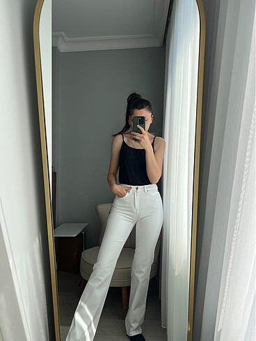 Stradivarius D98 Beyaz Jean