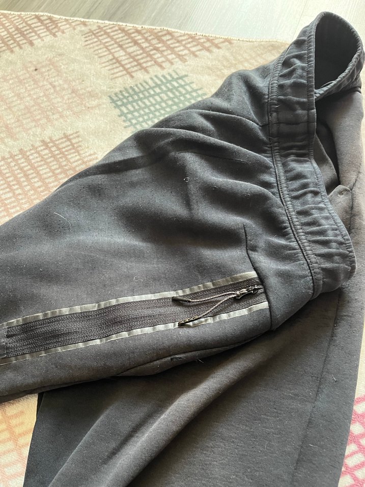 Siyah Hamile Eşofman Altı, Salaş, Yırtmaçlı - Görsel 3