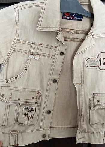 Düğmeli çocuk  Denim Ceket - Görsel 4
