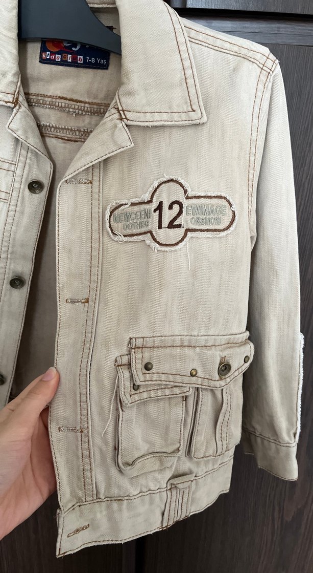 Düğmeli çocuk  Denim Ceket - Görsel 2