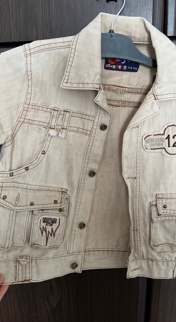 Düğmeli çocuk  Denim Ceket - Görsel 4