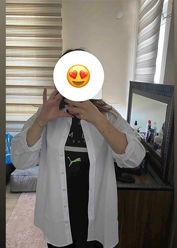 Düğmeli Beyaz Kadın Gömlek - Görsel 2