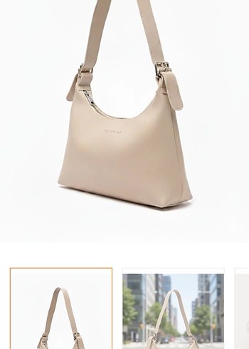 Bej Minimalist Kadın Deri Çanta - Görsel 2