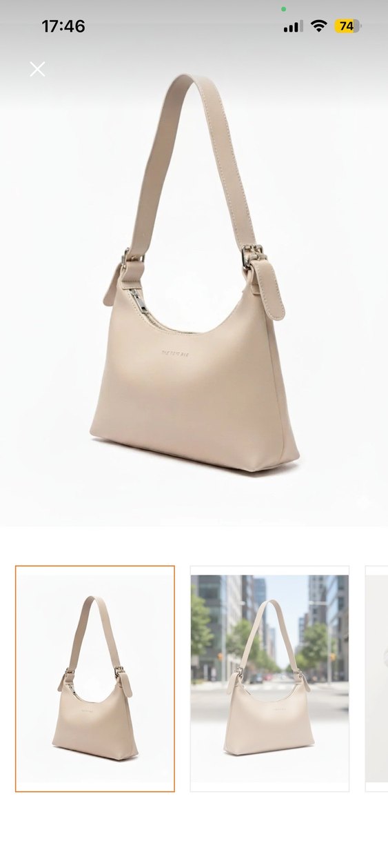 Bej Minimalist Kadın Deri Çanta - Görsel 2